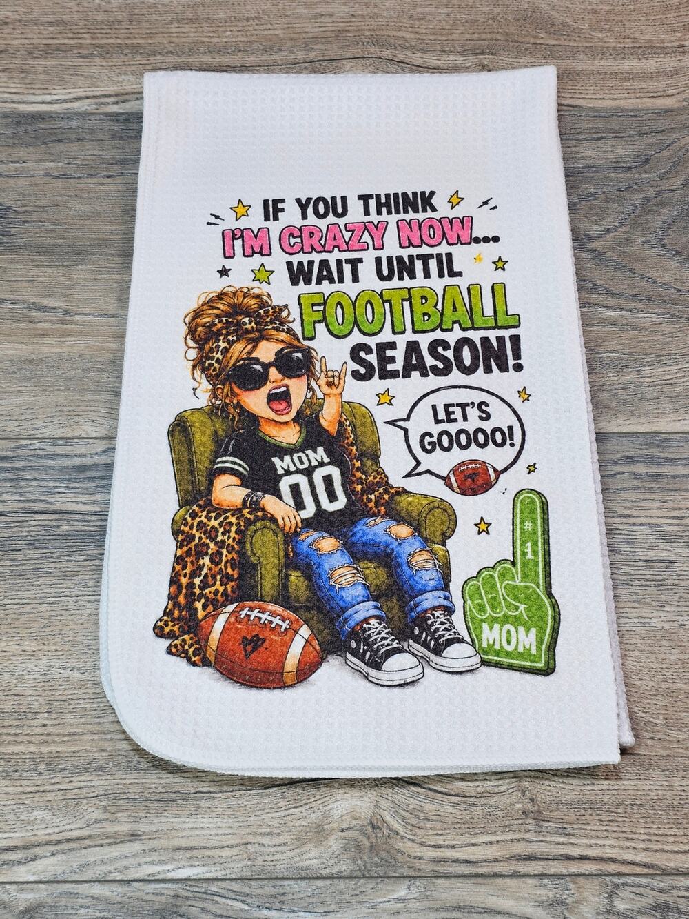 Football Mom Kitchen Towel Funny Football Season Game Day Decor